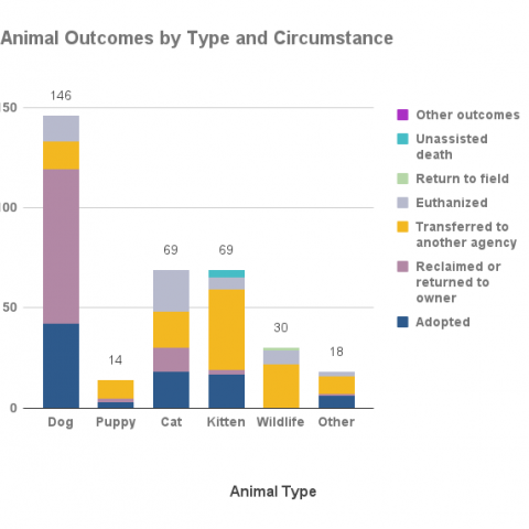 Animal outcomes by type and circumstance - September 2021